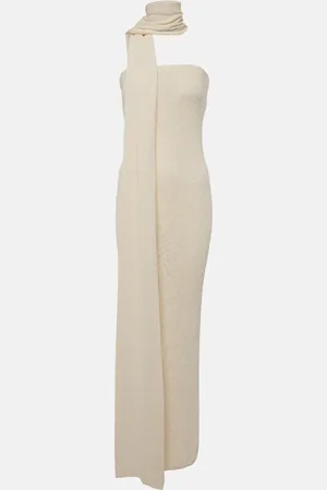 MAGDA BUTRYM Scarf-detail linen and cotton maxi dress