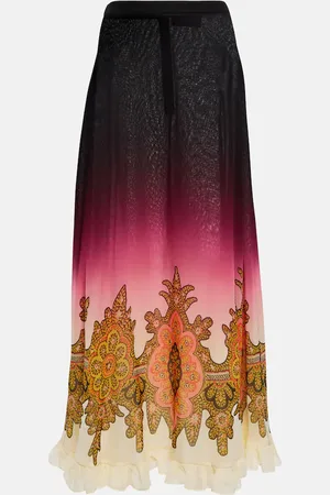 Etro Printed silk maxi skirt