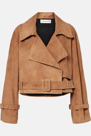 Nour Hammour Hatti cropped suede jacket