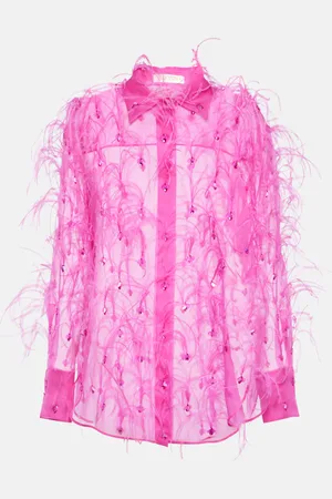 VALENTINO Embroidered silk organza blouse