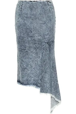 Balenciaga Asymmetric denim midi skirt