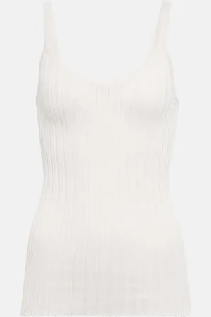 PETAR PETROV Taro ribbed-knit silk tank top