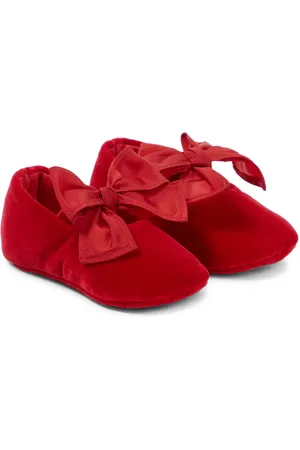 Il gufo Baby bow-embellished ballet flats