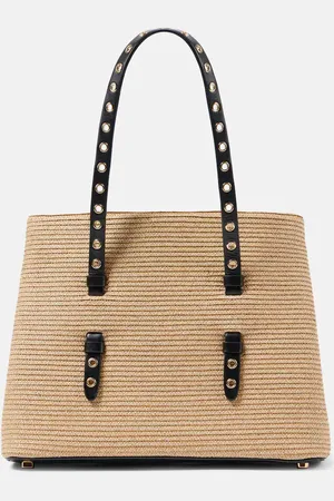 Alaïa Mina 25 Medium paper straw tote bag
