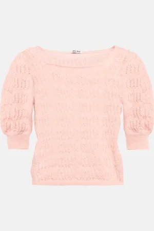 Miu Miu Pointelle knit mohair-blend top