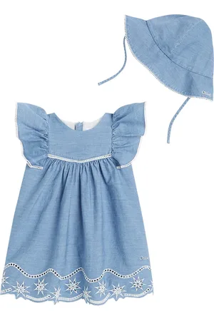 Chloé Baby denim hat and dress set