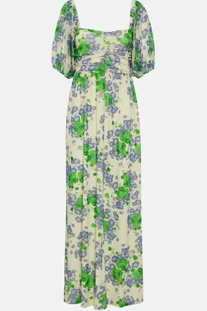 Ganni Floral mesh maxi dress