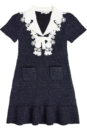 Self-Portrait Lace-trimmed knit dress