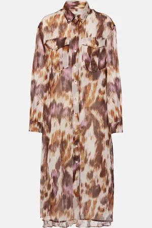Marant Etoile Elaine printed cotton shirt dress