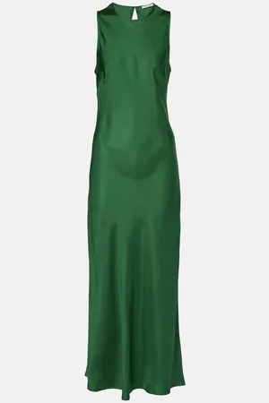 ASCENO Valencia silk twill maxi dress