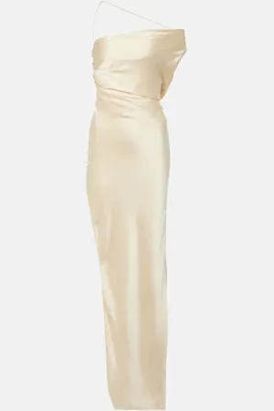 The Sei Asymmetric silk satin gown