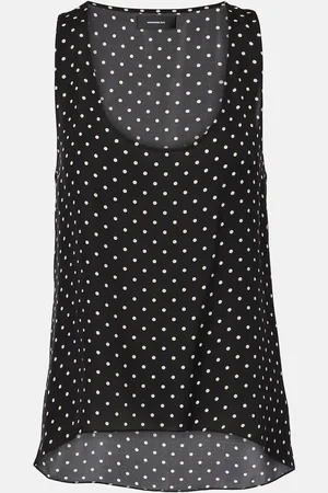 WARDROBE.NYC Polka-dot silk tank top