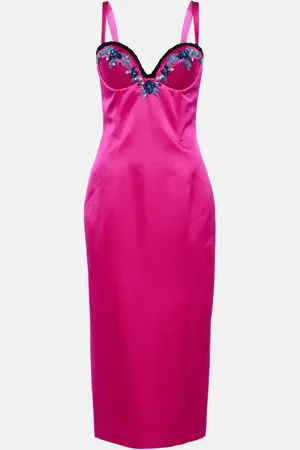 Miss Sohee Embellished satin midi dress