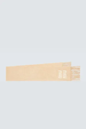 Miu Miu Logo mohair and wool-blend scarf