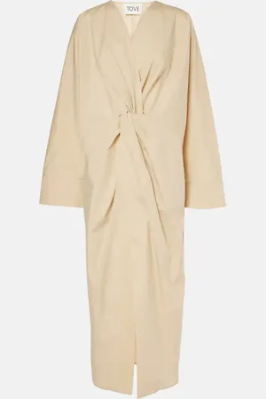 TOVE Ailin draped cotton midi dress