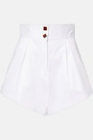 Adriana Degreas High-rise cotton-blend shorts