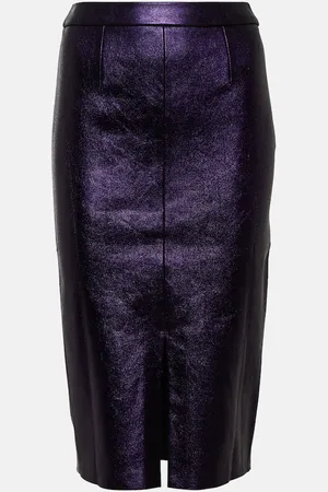 Stouls Carmen metallic leather midi skirt
