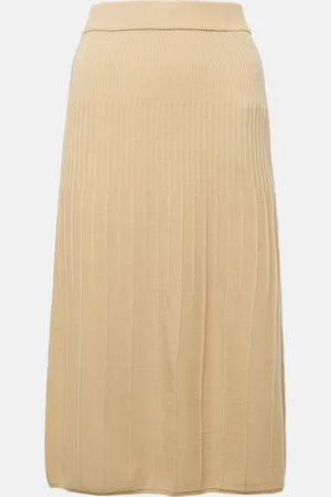 Joseph Ribbed-knit wool midi skirt