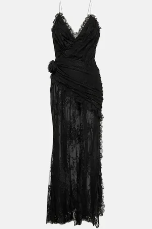 Alessandra Rich Floral-appliquÃ© lace maxi dress