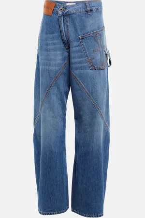 J.W.Anderson Twisted embroidered wide-leg jeans