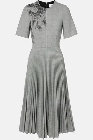 Erdem Prince of Wales check pleated midi dress