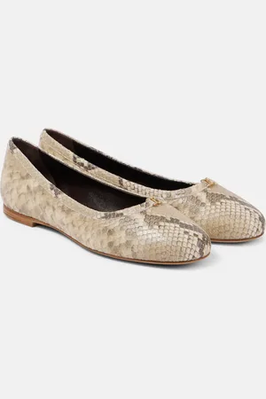 Chloé Marcie snake-effect leather ballet flats