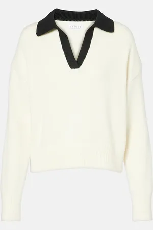 Velvet Lucie cotton and cashmere polo sweater
