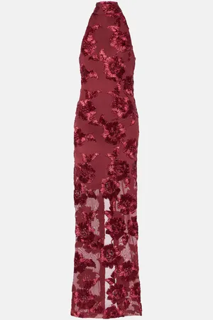 ROTATE Embroidered halterneck gown