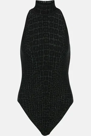 Alaïa Croc-effect halterneck bodysuit