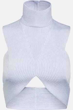 Alaïa Ribbed-knit crop top