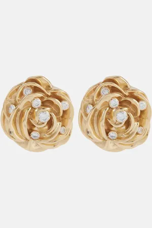 MAGDA BUTRYM Floral embellished -plated earrings