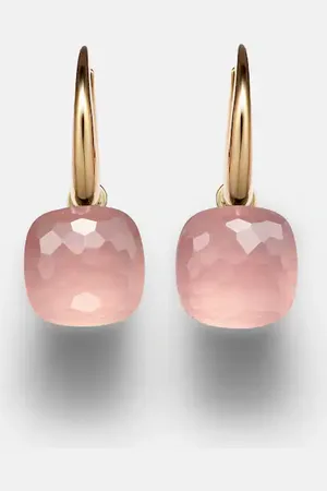 Pomellato Nudo Petit 18kt rose and white gold earrings with rose quartz