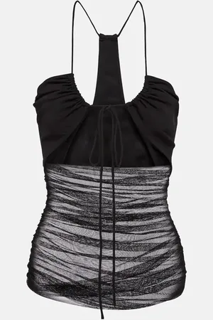 CHRISTOPHER ESBER Cutout silk tulle halterneck top