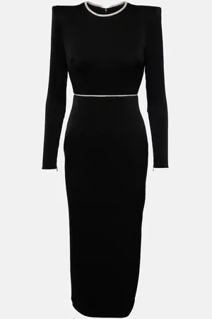 ALEX PERRY Crystal-embellished satin midi dress