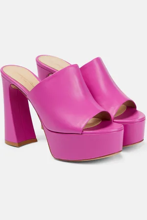 Gianvito Rossi Holly leather platform mules
