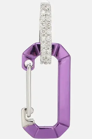 Eera Chiara 18kt white gold and sterling silver single earring with diamonds