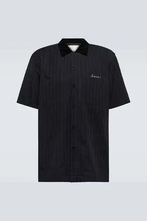 SACAI Striped twill bowling shirt