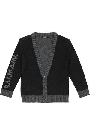 Balmain Logo intarsia cardigan