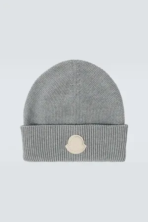 Moncler Logo cotton and cashmere beanie