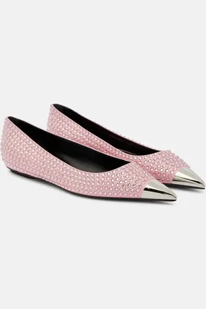 AREA Rhinestone-embellished ballet flats
