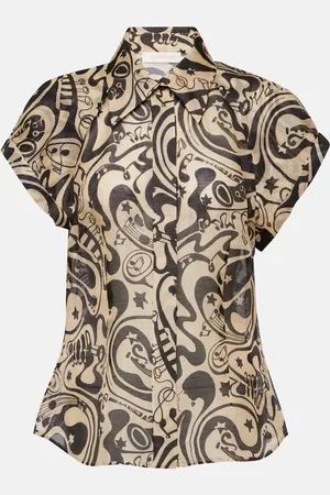 ZIMMERMANN Matchmaker printed linen and silk blouse