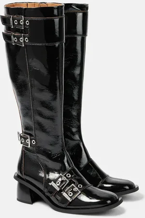 Ganni Feminine faux leather knee-high boots