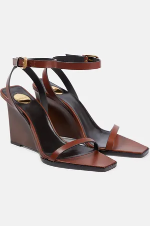 Saint Laurent May 90 leather wedge sandals