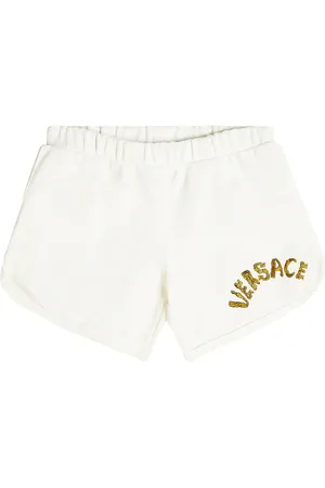 VERSACE Logo cotton fleece shorts
