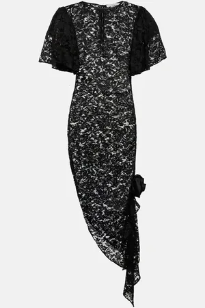 Alessandra Rich Asymmetric lace midi dress