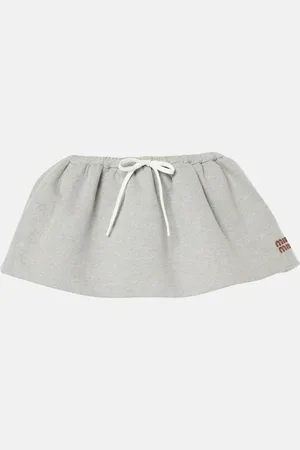 Miu Miu Logo cotton fleece miniskirt