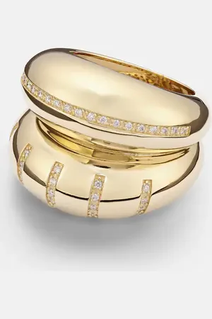 Lauren Rubinski Apollonia 14kt yellow ring with diamonds