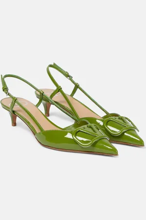 VALENTINO GARAVANI VLogo patent leather slingback pumps