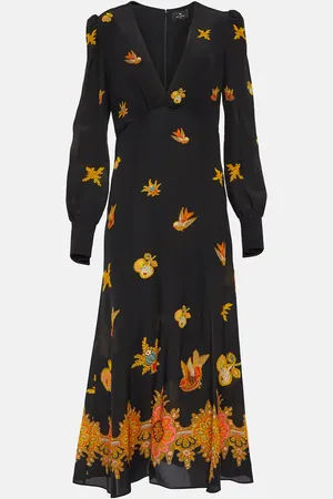 Etro Printed silk crÃªpe de chine midi dress