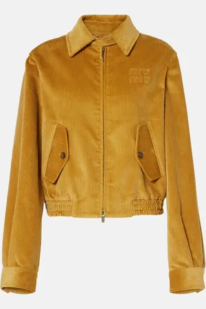 Miu Miu Logo cropped corduroy blouson